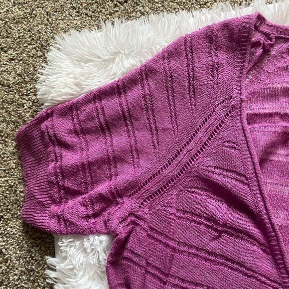 Lane Bryant Open Front Ombré Purple Sweater Cardigan Size 16 - Picture 3 of 7